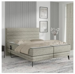 Elektrická polohovateľná čalúnená posteľ s matracmi MILA 160x200 cm sivá