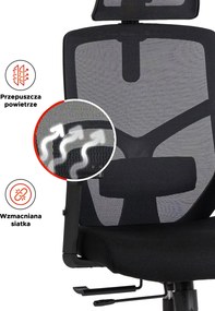 Kancelárska stolička Benno (čierna) . Akcia -20%. Vlastná spoľahlivá doprava až k Vám domov. 1129083