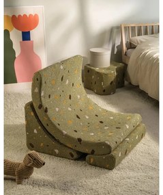Zelené detské kresielko z textílie buklé/ženilkové Terrazzo Moon – Wigiwama