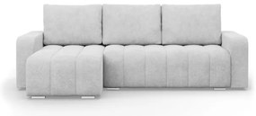 Rohová rozkladacia sedačka ABRIELLE ľavá, svetlosivá