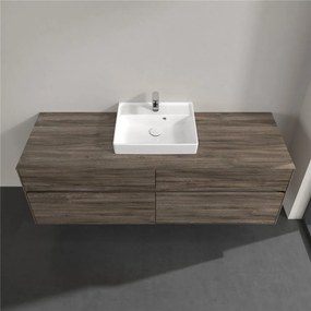 VILLEROY &amp; BOCH Collaro závesná skrinka pod umývadlo na dosku (umývadlo v strede), 4 zásuvky, 1600 x 500 x 548 mm, Stone Oak, C07700RK