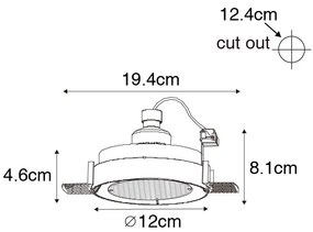 Sada 6 moderných zapustených bodových svetiel biela GU10 AR70 okrúhla bezrámová - Oneon