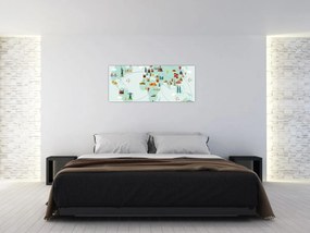 Obraz - Cestovná mapa sveta (120x50 cm)
