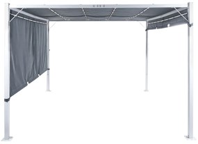 Pergola s LED svetlami 310 x 310 cm sivá PARGA Beliani