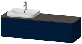 DURAVIT Happy D.2 Plus závesná skrinka pod umývadlo pod dosku (umývadlo vľavo), 4 zásuvky, 1600 x 550 x 408 mm, nočná modrá matná lakovaná, HP4963L9898