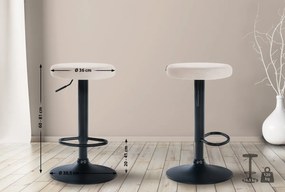 Barová stolička Ponte - zamat, čierny rám - Krémová