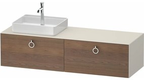 DURAVIT White Tulip závesná skrinka pod umývadlo na dosku (umývadlo vľavo), 2 zásuvky, 1600 x 550 x 408 mm, americký orech masív/nordická biela matná, WT4890L77390000