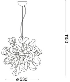 Ideal Lux - Luster na lanku VORTEX 6xE14/40W/230V pr. 53 cm strieborná/patina