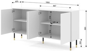 Skrinka 4D 180 Wenty (čierna + orech pacifický + zlatá). Akcia -20%. Vlastná spoľahlivá doprava až k Vám domov. 1125158