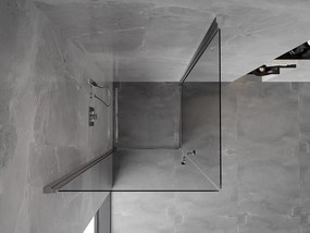 Mexen Mist-B Duo, 2-krídlový výklopný sprchový kút 75 x 75 cm, číre sklo, chrómový profil, 8A2-075-075-01-00