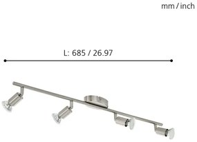 Eglo 92598 - LED bodové svietidlo BUZZ 4xGU10-LED/2,8W/230V