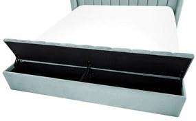 Zamatová posteľ s úložným priestorom 180 x 200 cm mätová zelená NOYERS Beliani
