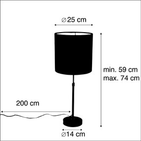 Stolná lampa čierna so zeleným zamatovým tienidlom so zlatom 25 cm - Parte