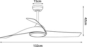 ZEVENTI - LED stropný ventilátor AERYS LED/24W/230V Wi-Fi Tuya čierna/orech + diaľkové ovládanie