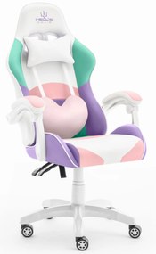 Hells chair Herná stolička Hell's Chair Rainbow Ružová Fialová Mätová Biela