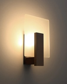 Nástenné svietidlo Lappo, 1x mliečne sklenené tienidlo, drevo vo farbe wenge