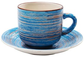 KARE DESIGN Set na kávu Swirl Blue 7,5 × 15,2 × 15,2 cm