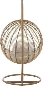 Závesné béžové záhradné ratanové kreslo Lounge Beige -119*110*193 cm