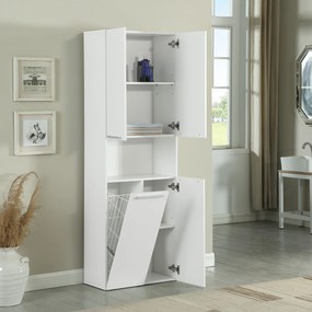 Kúpeľňová skrinka s košom Houseland Nelly matná biela