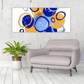 Obraz - Svetlý motív s kruhmi (120x50 cm)