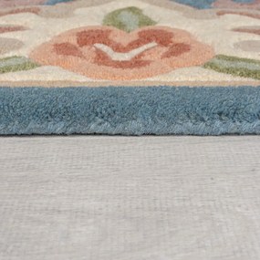 Modrý koberec z vlny Flair Rugs Aubusson, 120 × 180 cm