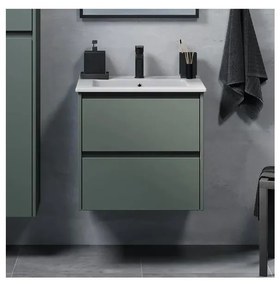 Kúpeľňová skrinka s umývadlom MOLDE 60 cm zelená