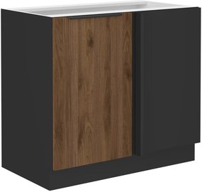 Dolná kuchynská skrinka Manana 105 ND 1F BB (korpus: čierna matná + front: orech okapi). Vlastná spoľahlivá doprava až k Vám domov. 1134954