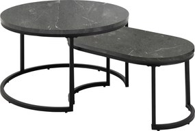 XXXLutz SADA KONFERENČNÝCH STOLÍKOV, antracitová, kov, kompozitné drevo, 70/42/70 cm MID.YOU - Stolíky do obývačky - 001277000309