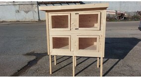 Drevený zajačník 4 klietky (92 x 155 x 173 cm)