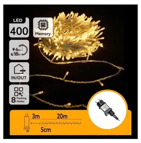 Aigostar - vonkajší vianočný LED reťaz 400xLED/6W/230V 20m IP44 teplá biela