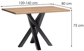 Jídelní stůl Moderno 120/160 cm dub Artisan