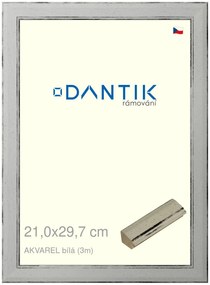 DANTIK rám na obraz 21x29,7 | AKVAREL Bílá (Sklo Čiré)
