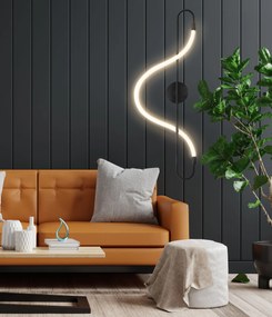 Toolight Toolight, LED nástenné svietidlo Long Black APP857-W, čierna-biela, OSW-04032