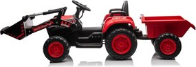 LEAN CARS Batériový traktor s lyžicou BW-X002A červený