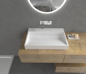CERANO - Umývadlo z liateho mramoru Vita - nástenné aj na dosku - biela matná - 60x37 cm, CER-CER-8050BD6938