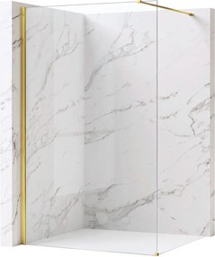 Bezrámová sprchová zastena REA FLEXI GOLD 100 cm, zlatá lesk/transparent - bez vaničky