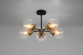 Candellux Čierno-patinové stropné svietidlo Lens pre žiarovku 5x E14 35-01306