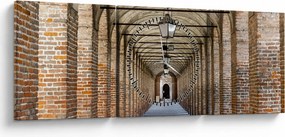 Obraz - Chodba 3D (s hodinami) (90x30 cm)