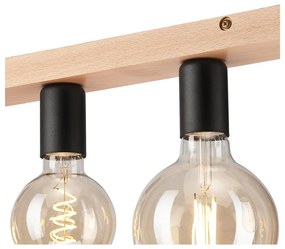 Čierne/v prírodnej farbe stropné svietidlo - LAMKUR