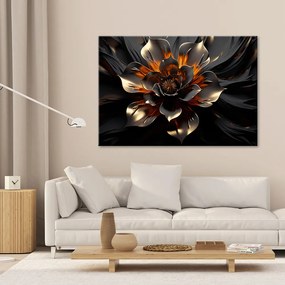 Gario Obraz na plátne Čiernozlatý lotosový kvet Rozmery: 60 x 40 cm