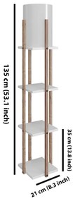 Stojacia lampa v bielo-prírodnej farbe (výška 135 cm) Nora – Opviq lights