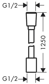 Hansgrohe Designflex - Textilná sprchová hadica 1250 mm, kartáčovaný čierny chróm 28220340