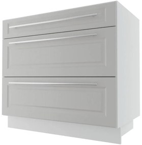 Kuchynská skrinka Emporium D3E/90 light grey stone/biela