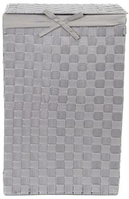 Sivý viskózny kôš na bielizeň s vekom Compactor Laundry Basket Linen, výška 60 cm