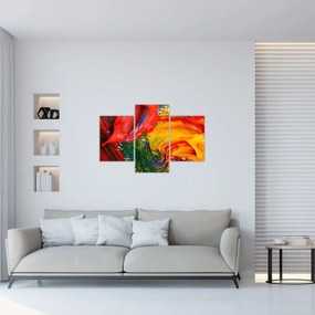 Obraz - Modrenie abstrakcie štetcom (90x60 cm)