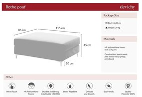 Tmavozelená zamatová podnožka Devichy Rothe