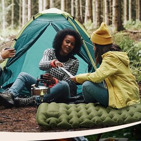 Turistický matrac pre jednu osobu, zelená