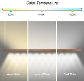 Immax NEO 07305L - LED stmievateľný luster na lankách MADEIRA 44W/230V Wi-Fi Tuya 202 cm dub