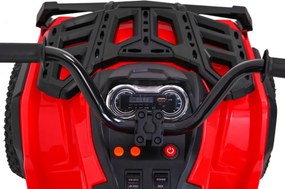 Ramiz Detská štvorkolka poháňaná vzduchovou batériou Červená + nafukovacie kolesá + rádio MP3 + pomalý štart