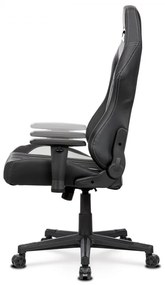 Autronic -  Herné kreslo E-RACER KA-F06 GREY, poťah sivá a čierna ekokoža